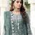 Dark-sea-green color embroideried faux georgette semi stitched salwar suit