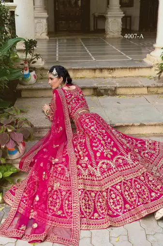 bridal wear net lehenga choli embroidery stone work