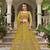 Indian wedding bridal wear yellow net lehenga choli semi stitched embroidery stone work