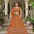 bridal wear orange net lehenga choli embroidery stone work