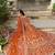 Indian wedding bridal wear orange net lehenga choli semi stitched embroidery stone work