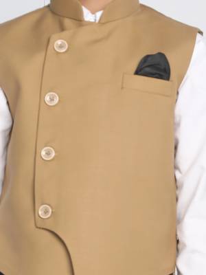 boys' beige cotton blend nehru jacket 4