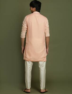 yuva boys' pink and cream kurta pyjama set 3