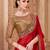 Blooming red color satin silk fancy designer festival saree