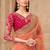 Peach gold sparkle color georgette silk fancy designer festival saree