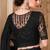 Black color satin georgette  fancy designer festival saree with jacket style blouse