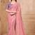 Pink color crush satin georgette  fancy designer festival saree