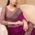 Wine color satin georgette embroidered border fancy designer saree