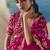 Rani pink fancy fabric with designer embroidery sequince work saree