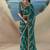 Teal fancy fabric with designer embroidery sequince work saree