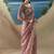 Rose pink fancy fabric with designer embroidery sequince work saree