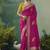Rani pink dola viscose silk saree with zari weaving & sequence work blouse