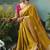 Mustard dola viscose silk saree with zari weaving & sequence work blouse