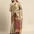 Beige woven banarasi silk saree with blouse