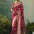 Red dola viscose silk saree with zari weaving & sequence work blouse