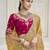 Yellow party wear fendi saree with designer blouse fabric