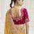 Yellow party wear fendi saree with designer blouse fabric