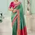 Rama party wear jecquard saree with designer blouse fabric