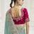 Sea green party wear fendi saree with designer blouse fabric