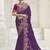 Purple party wear fendi saree with designer blouse fabric