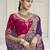 Purple party wear fendi saree with designer blouse fabric