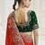 Red party wear fendi saree with designer blouse fabric