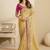 Gold party wear tissue saree with designer blouse fabric