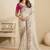 Off-white party wear tissue saree with designer blouse fabric