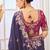 Purple party wear satin saree with designer blouse fabric