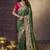 Green party wear jecquard saree with designer blouse fabric
