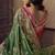 Green party wear jecquard saree with designer blouse fabric