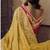 Yellow party wear jecquard saree with designer blouse fabric