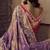 Purple party wear jecquard saree with designer blouse fabric