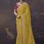 Yellow party wear heavy organza saree with designer blouse fabric