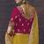 Yellow party wear heavy organza saree with designer blouse fabric