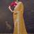 Yellow party wear satin saree with designer blouse fabric