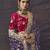 Purple party wear satin saree with designer blouse fabric