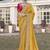 Yellow party wear jecquard saree with designer blouse fabric