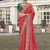 Red party wear jecquard saree with designer blouse fabric