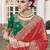 Red party wear jecquard saree with designer blouse fabric