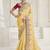 Yellow party wear tissue vicose saree with designer blouse fabric