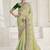 Pista green party wear tissue vicose saree with designer blouse fabric