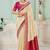Cream party wear jecquard saree with designer blouse fabric