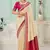 Cream party wear jecquard saree with designer blouse fabric