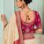 Cream party wear jecquard saree with designer blouse fabric