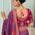 Purple party wear jecquard saree with designer blouse fabric