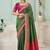 Green party wear jecquard saree with designer blouse fabric