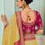 Yellow party wear jecquard saree with designer blouse fabric