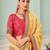 Yellow party wear tissue vicose saree with designer blouse fabric