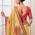 Yellow party wear tissue vicose saree with designer blouse fabric